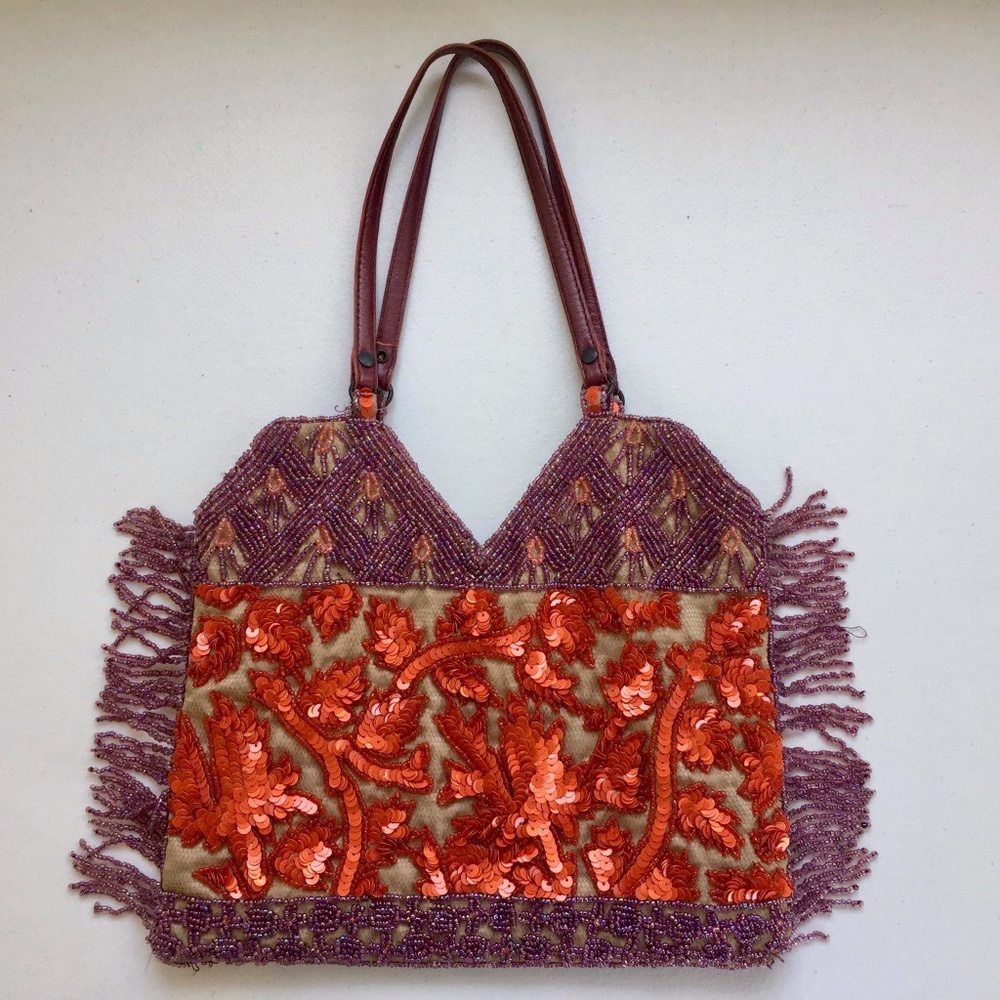 Jamin Puech Beaded & Sequin Bag- Purple & Orange - Picture 2 of 12